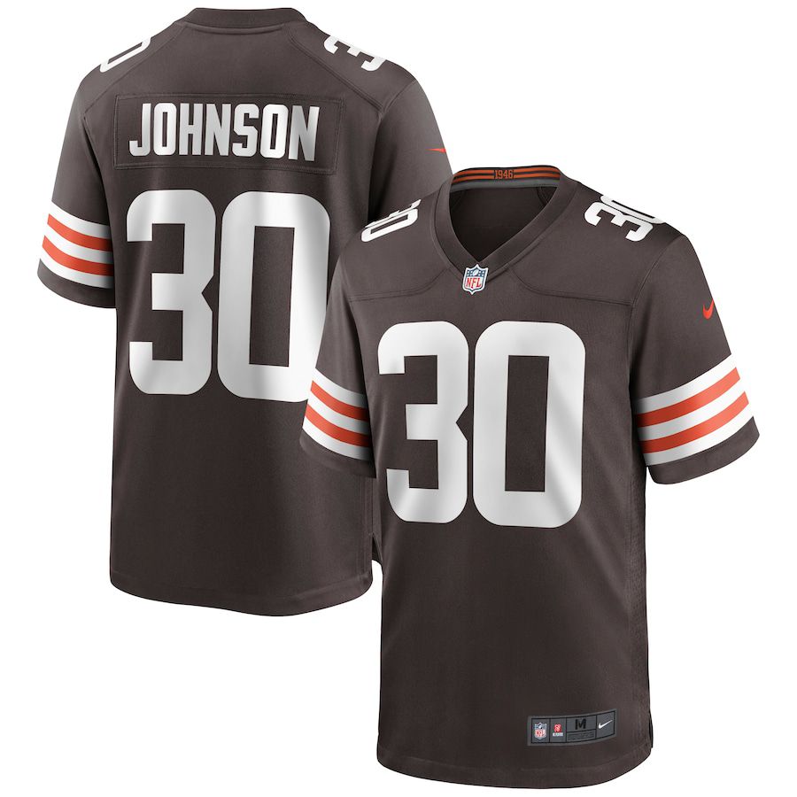 Men Cleveland Browns #30 DErnest Johnson Nike Brown Game NFL Jersey